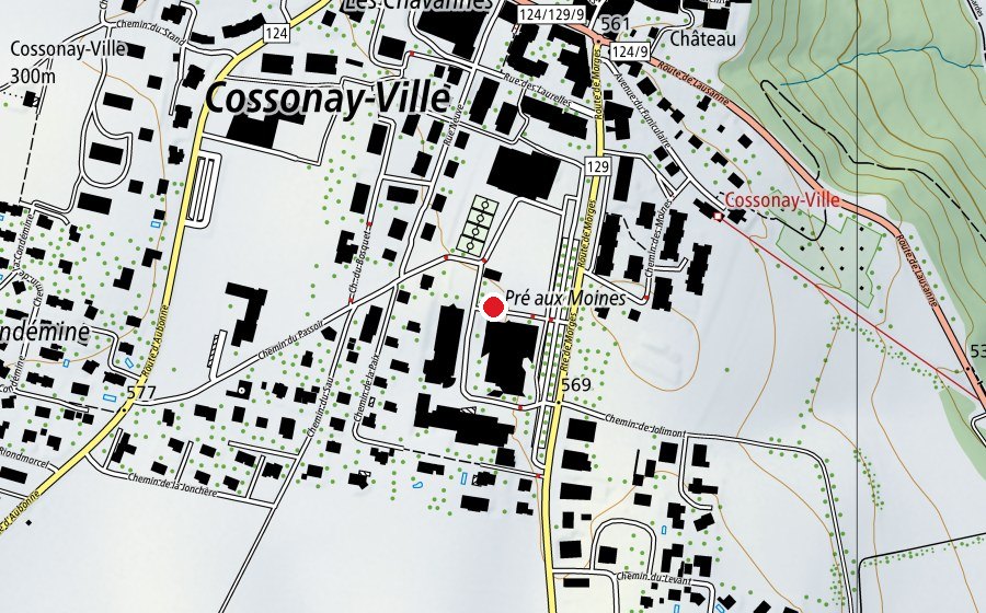 Carte indiquant l’emplacement de Collège du Pré aux Moines (École)