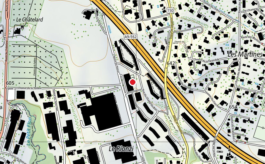 Mappa con la posizione di Collège du Rionzi (Scuola)