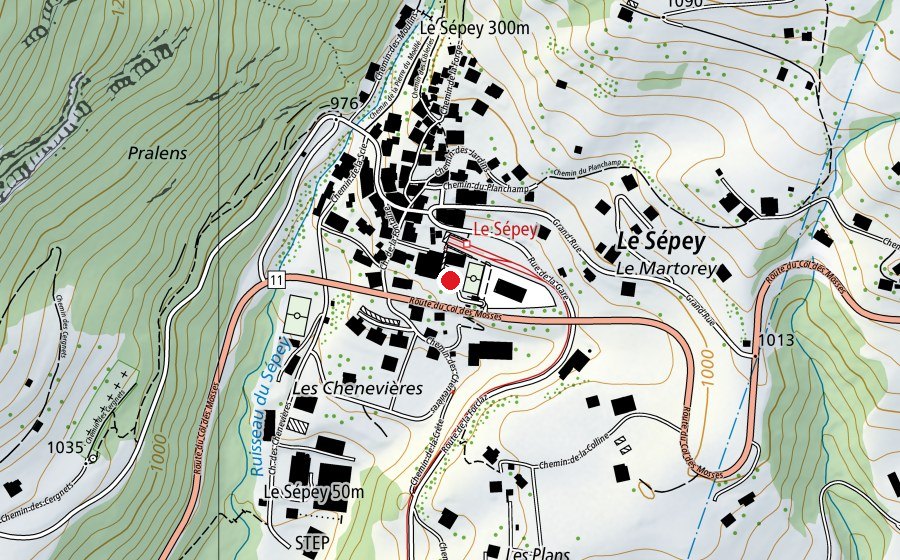 Carte indiquant l’emplacement de Collège du Sépey (École)
