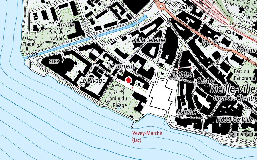 Karte mit dem Standort von Collège Galeries du Rivage (Schule)