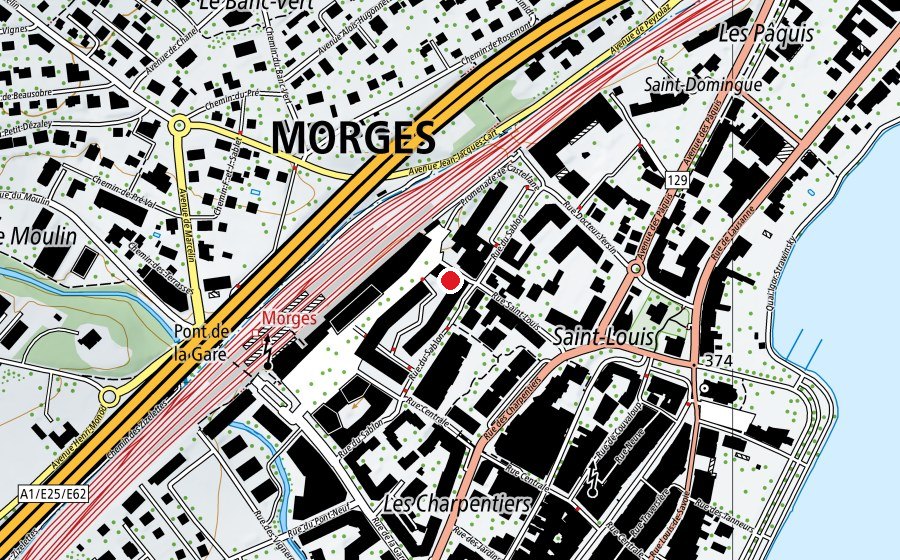 Map showing the location of Collège Jacques Dubochet (School)