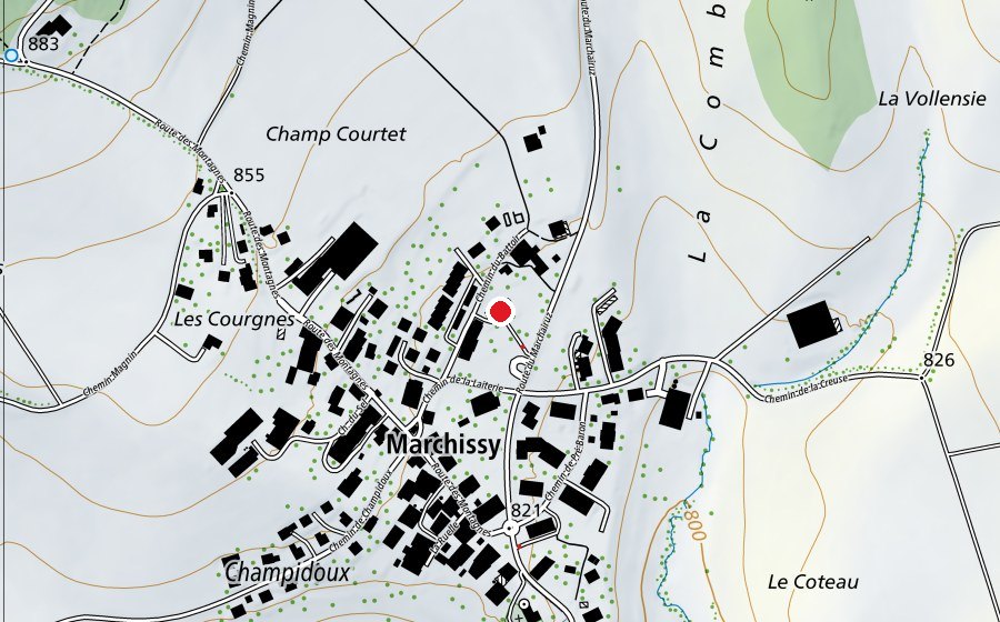 Map showing the location of Collège (School)
