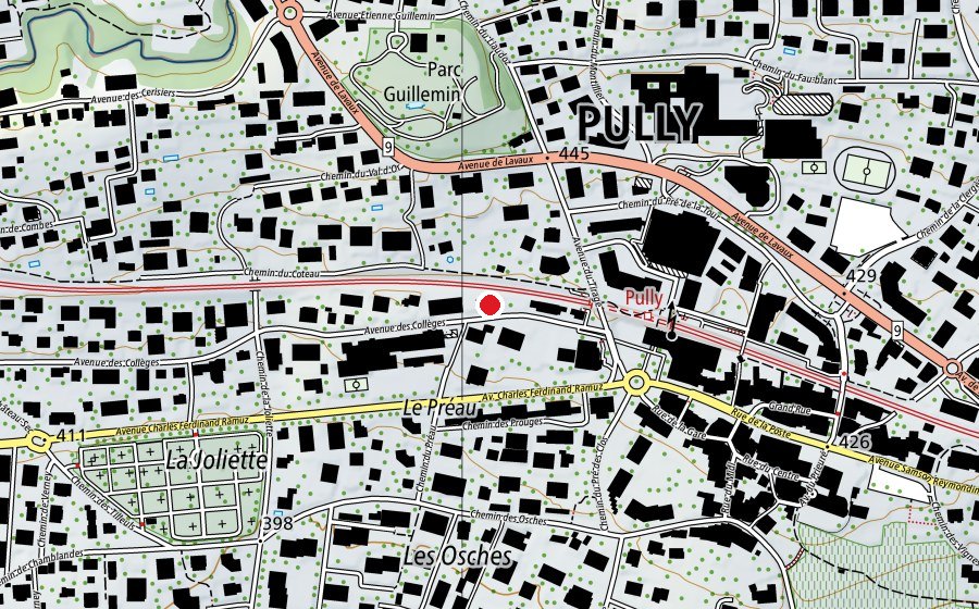 Map showing the location of Collège Pierre d'Arvel (School)