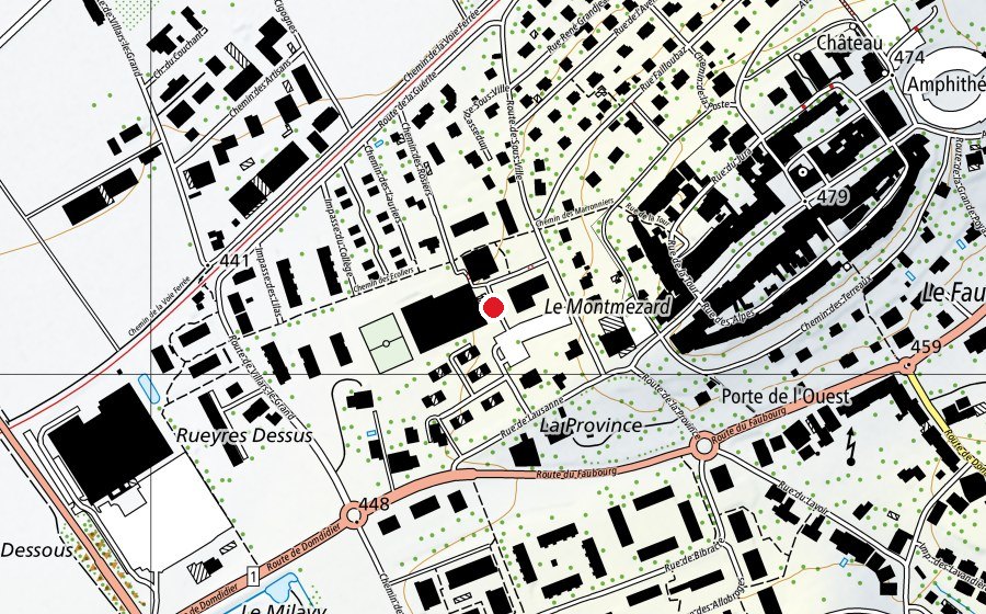 Karte mit dem Standort von Collège Sous-Ville (Schule)