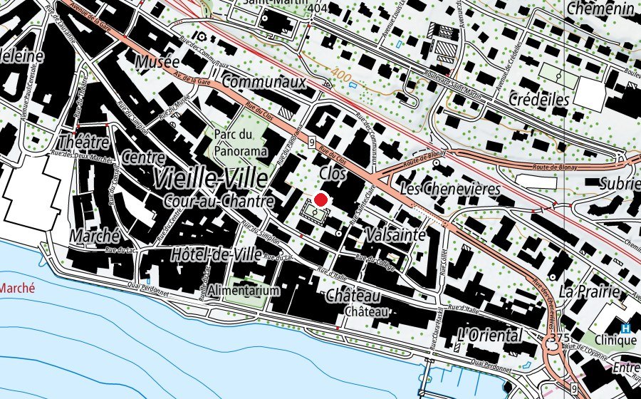 Map showing the location of Collèges Jean Kratzer et Bleu (School)