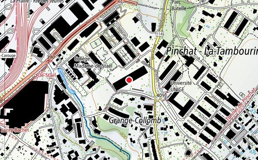 Karte mit dem Standort von Cycle d'Orientation de Drize (Schule)
