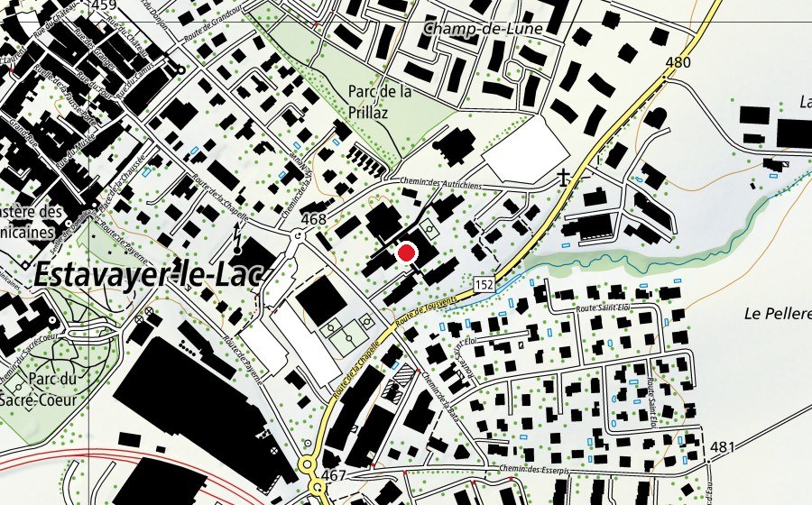 Carte indiquant l’emplacement de Cycle d'orientation de la Broye (École)