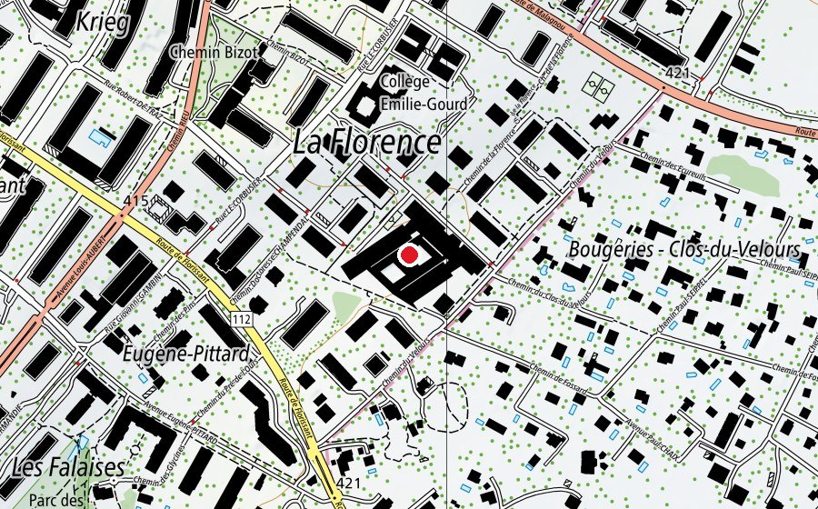 Mappa con la posizione di Cycle d'Orientation de la Florence (Scuola)