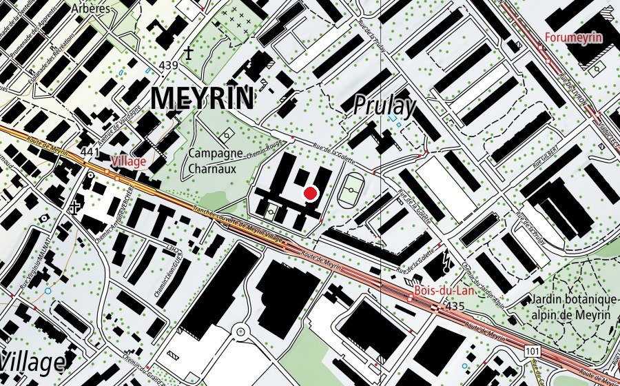 Karte mit dem Standort von Cycle d'Orientation de la Golette (Schule)