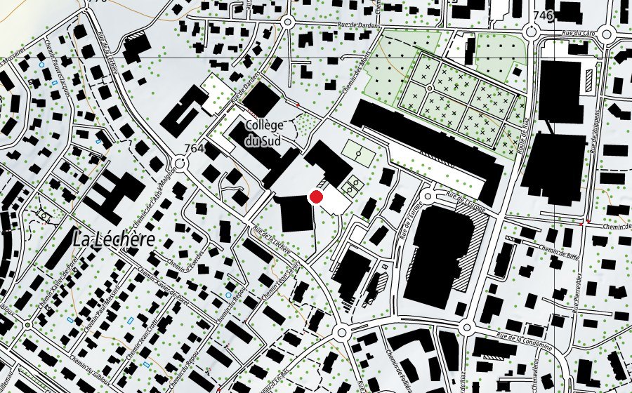 Mappa con la posizione di Cycle d'orientation de la Gruyère (Scuola)