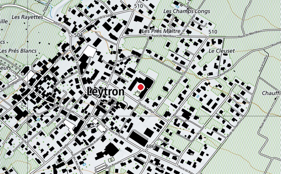 Mappa con la posizione di Cycle d'Orientation de Leytron (Scuola)