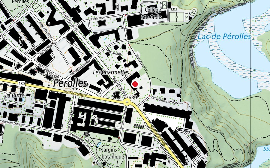Mappa con la posizione di Cycle d'Orientation de Pérolles (Scuola)
