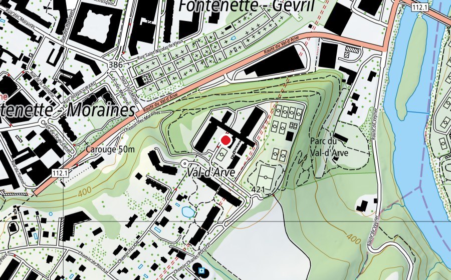 Map showing the location of Cycle d'Orientation de Pinchat (School)