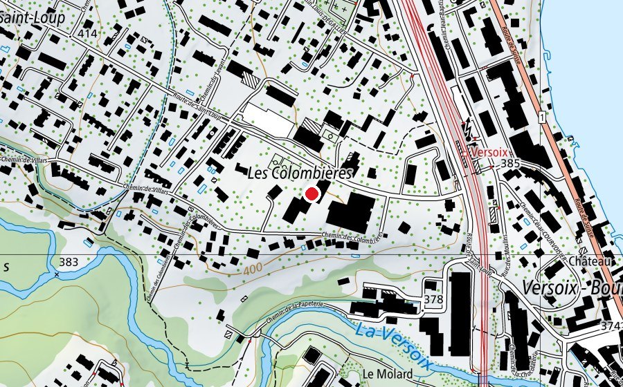 Map showing the location of Cycle d'Orientation des Colombières (School)