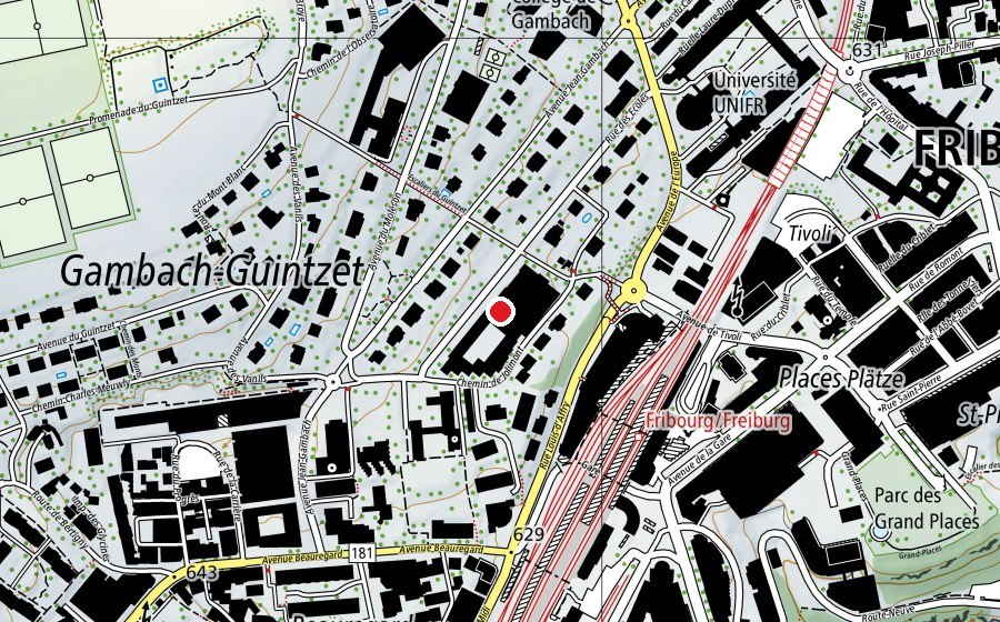 Carte indiquant l’emplacement de Cycle d'Orientation Jolimont (École)