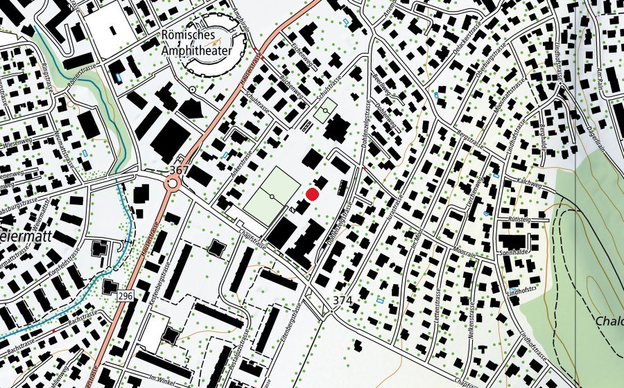 Mappa con la posizione di Dohlenzelgschulhaus (Scuola)