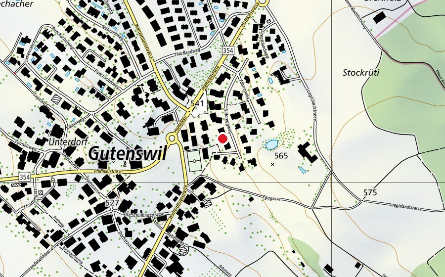 Carte indiquant l’emplacement de Dorfschule Gutenswil (École)