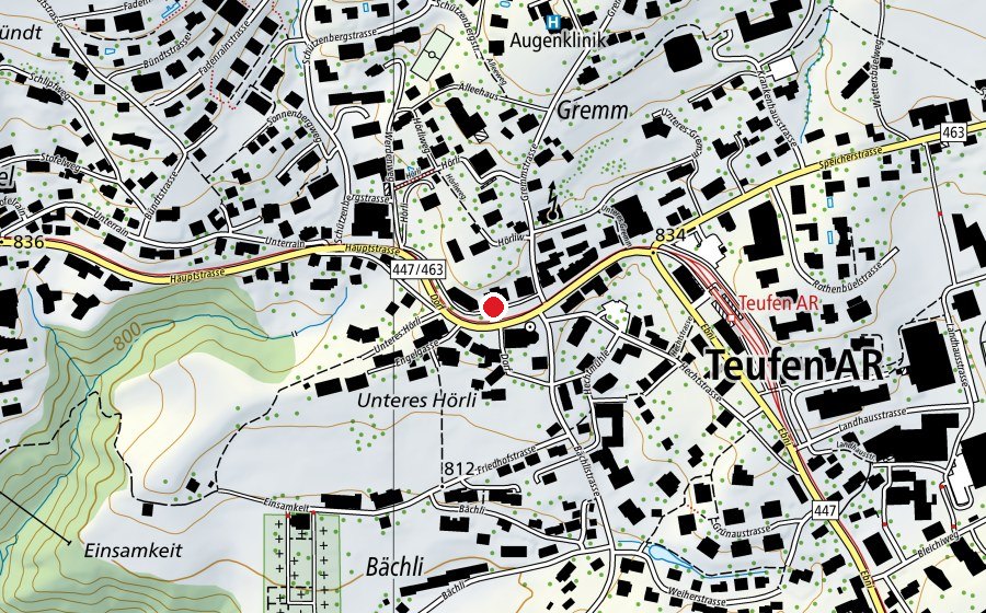 Karte mit dem Standort von Dorfschulhaus (Schule)