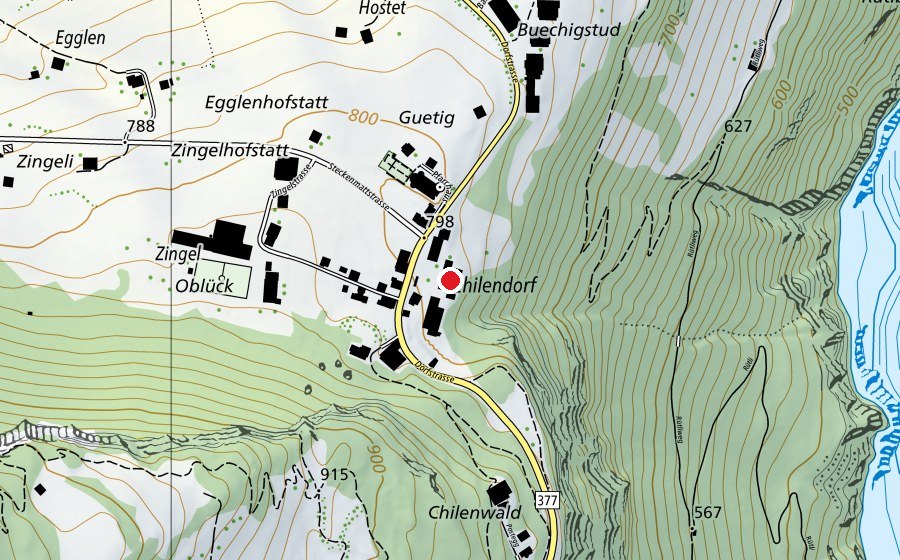 Carte indiquant l’emplacement de Dorfstrasse (École)