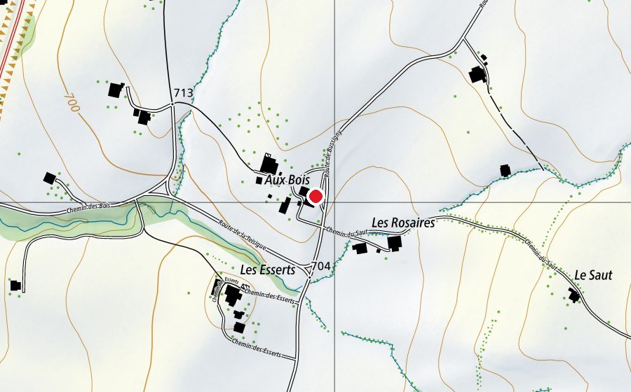 Map showing the location of École à la ferme des Bois (School)