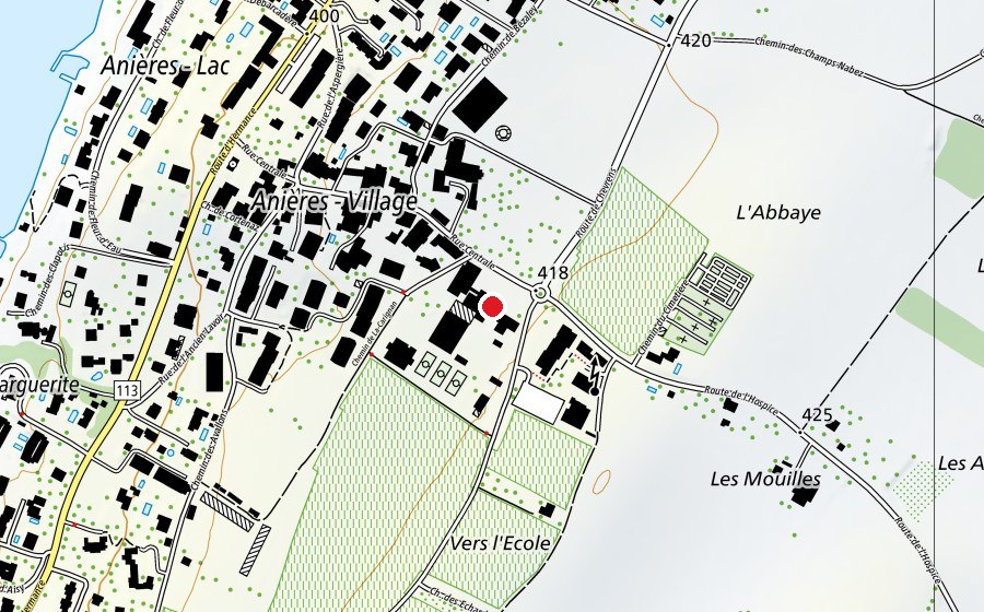 Map showing the location of École (School)