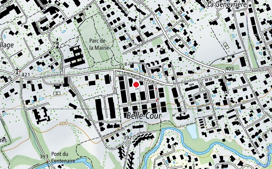 Carte indiquant l’emplacement de Ecole Belle-Cour (École)