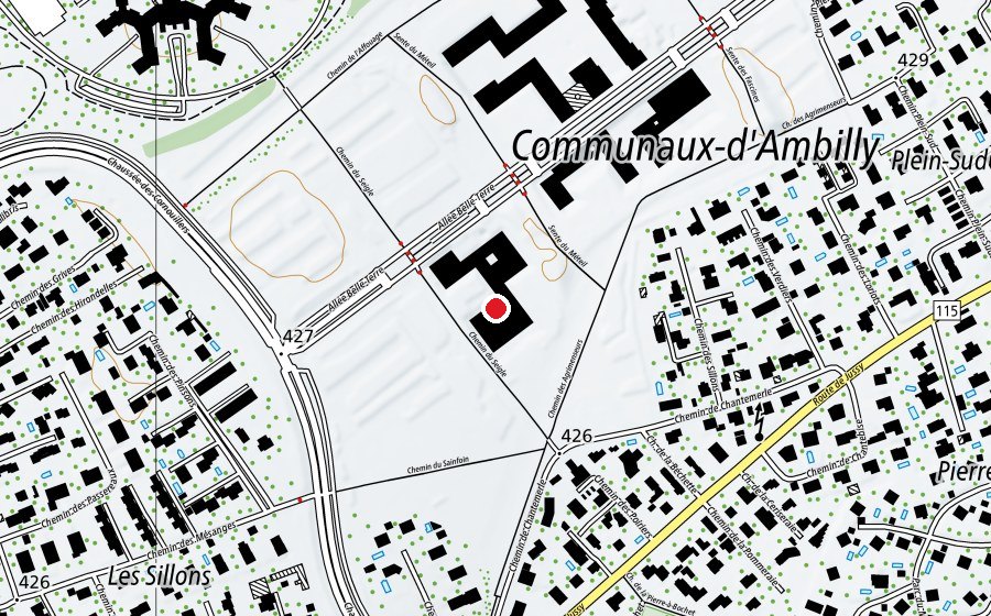 Carte indiquant l’emplacement de Ecole Belle-Terre (École)