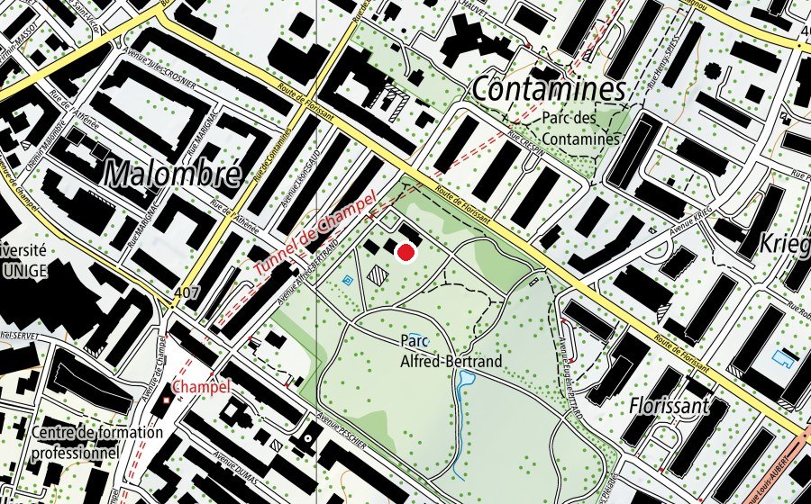 Mappa con la posizione di Ecole Bertrand (Scuola)
