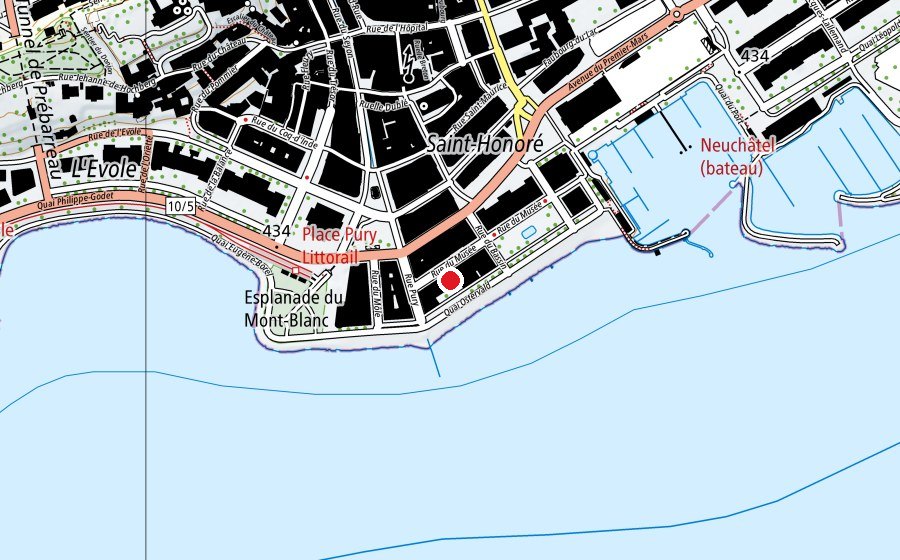 Map showing the location of École Club Migros (School)