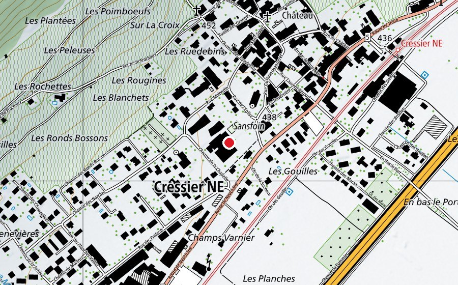 Map showing the location of École Cressier (School)