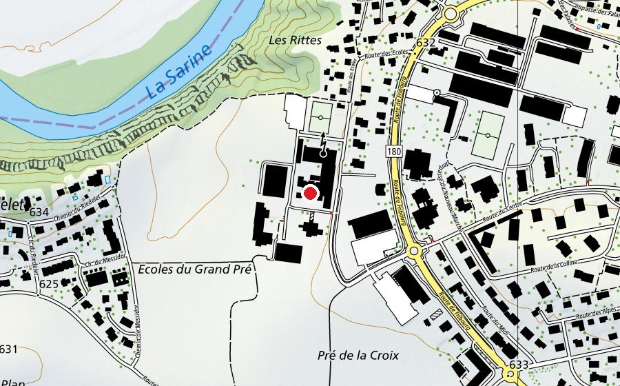 Carte indiquant l’emplacement de École Cycle d'Orientation de Marly (École)
