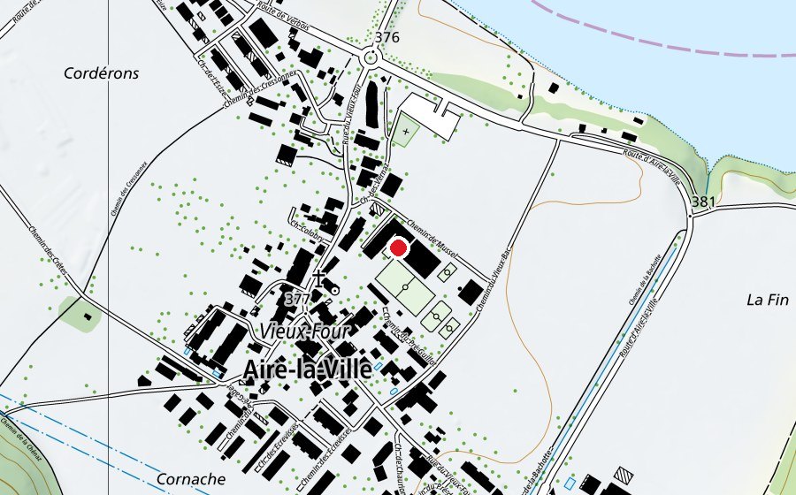 Map showing the location of Ecole d'Aire-la-Ville (School)