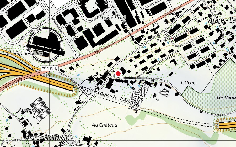 Map showing the location of École d'Arare (School)