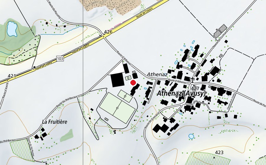 Mappa con la posizione di Ecole d'Athenaz (Scuola)