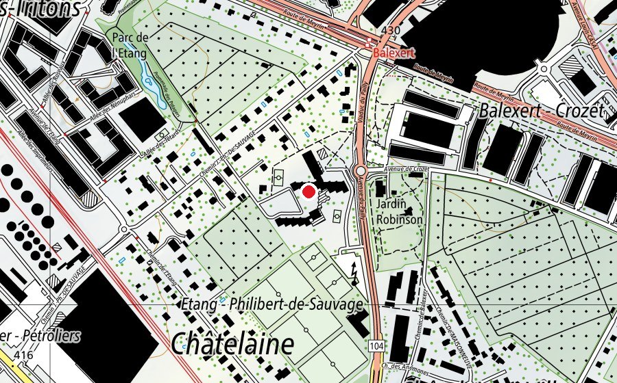 Carte indiquant l’emplacement de École de Balexert (École)