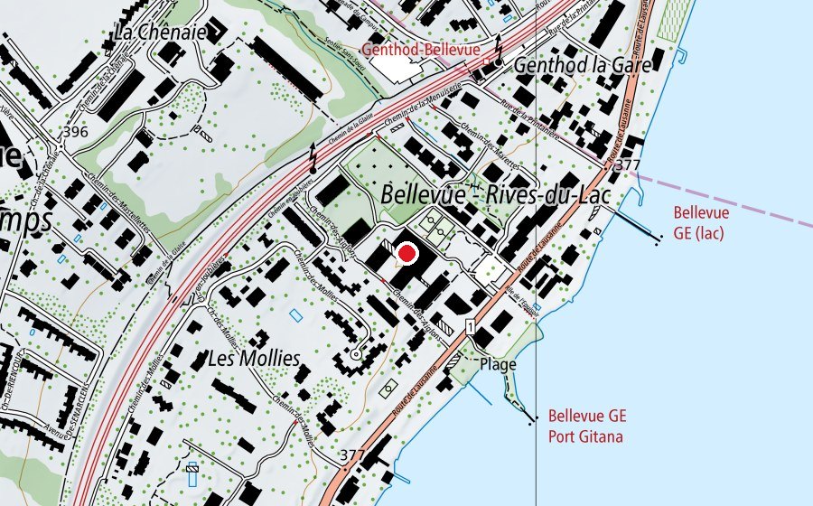 Map showing the location of École De Bellevue (School)