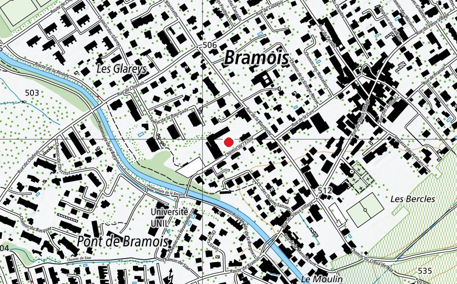Map showing the location of Ecole de Bramois (School)