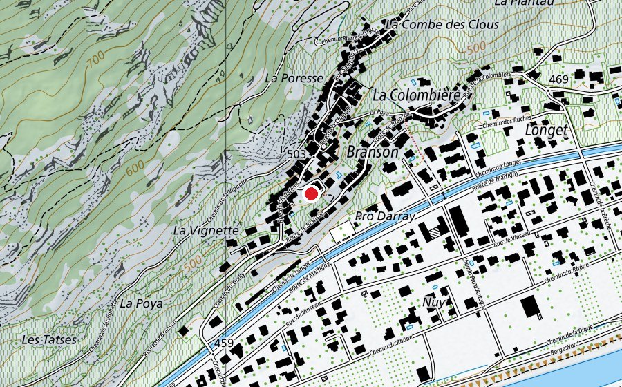 Mappa con la posizione di Ecole de Branson (Scuola)