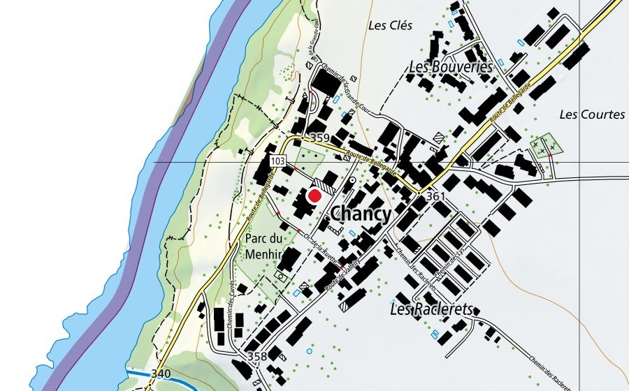Karte mit dem Standort von Ecole de Chancy (Schule)