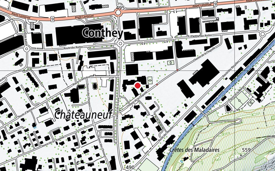 Carte indiquant l’emplacement de Ecole de Chateauneuf (École)
