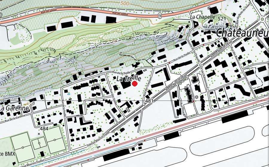 Carte indiquant l’emplacement de Ecole de Châteauneuf (École)