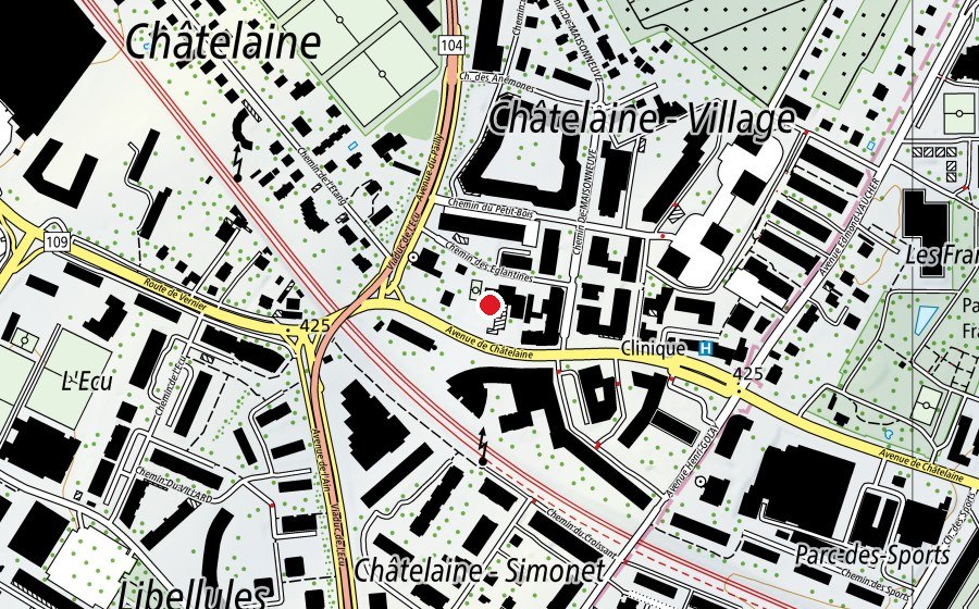Carte indiquant l’emplacement de Ecole de Châtelaine (École)