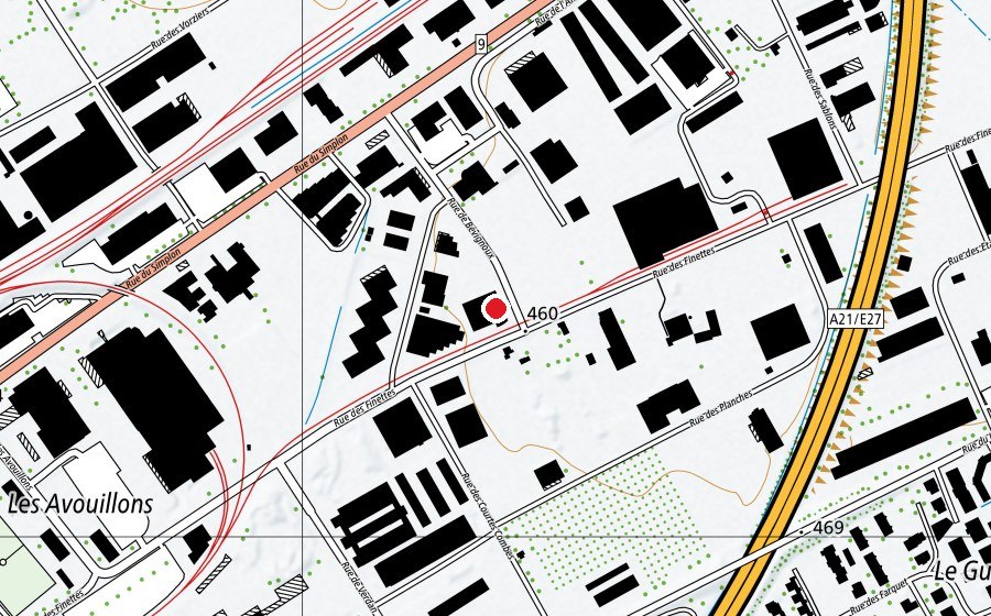 Carte indiquant l’emplacement de École de cirque Arena (École)