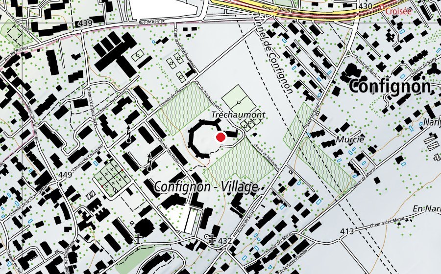 Map showing the location of École de Confignon (School)