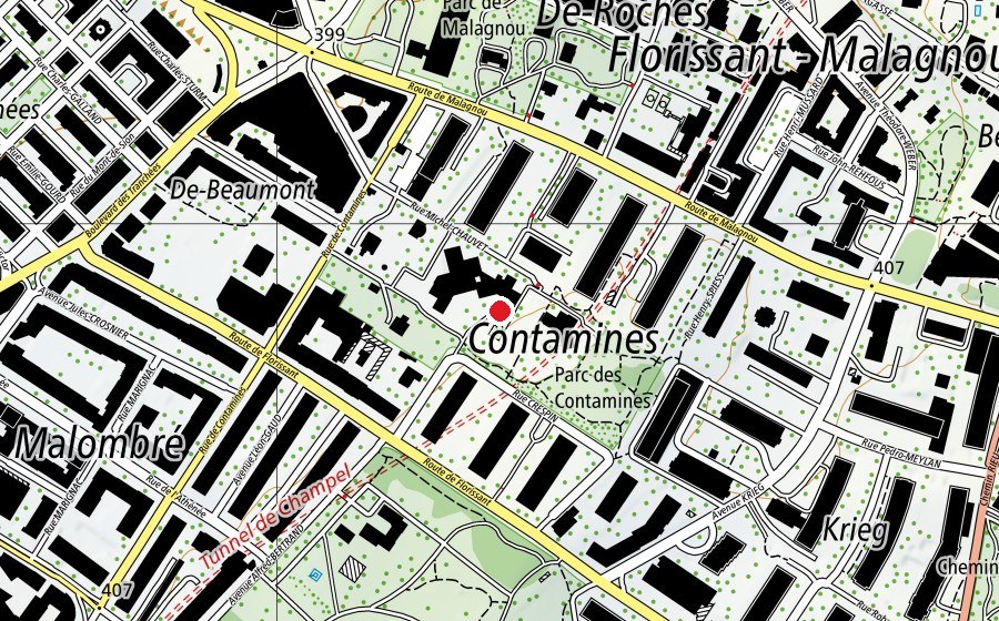 Karte mit dem Standort von Ecole de Contamines (Schule)