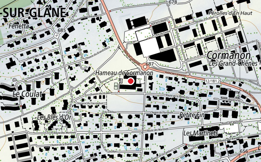 Mappa con la posizione di École de Cormanon (Scuola)