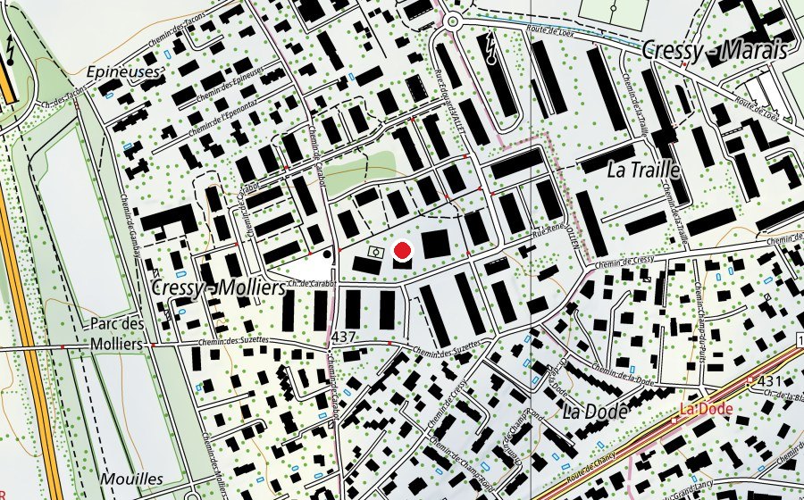Mappa con la posizione di École de Cressy (Scuola)