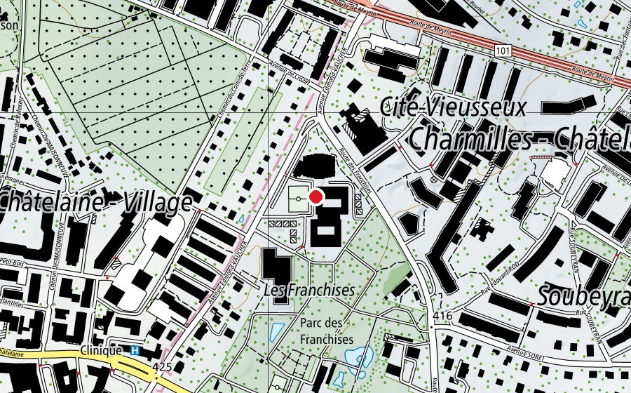 Mappa con la posizione di Ecole de culture générale Henry-Dunant (Scuola)