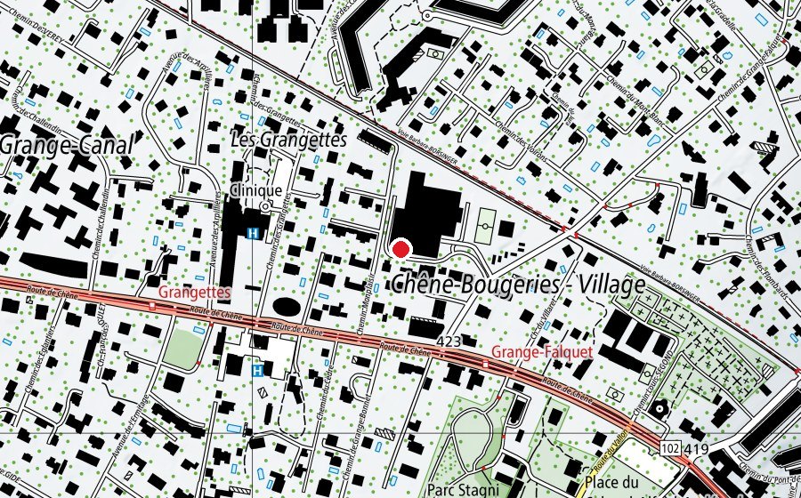 Map showing the location of Ecole de culture générale pour adultes (School)