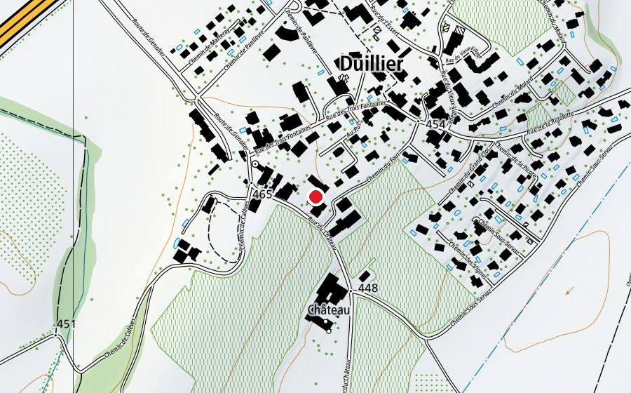 Map showing the location of École de Duillier (School)